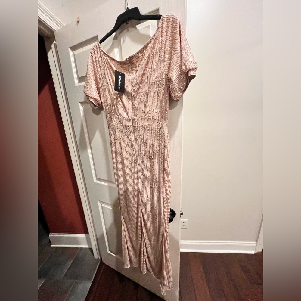 Rose gold formal dress size XL from XPLUSWEAR.  New with tags